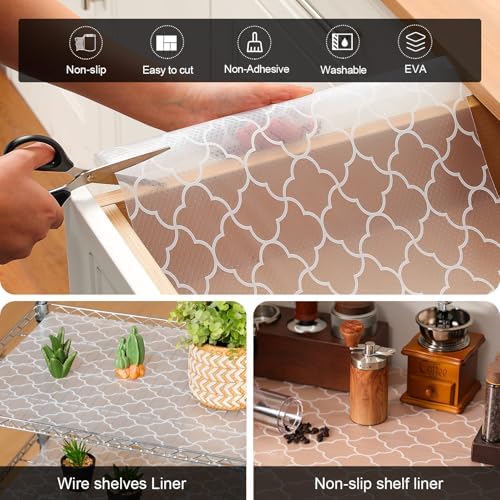 Cooyes Shelf Liner Non-Adhesive EVA Cabinet & Drawer Liner 24" x 120"
