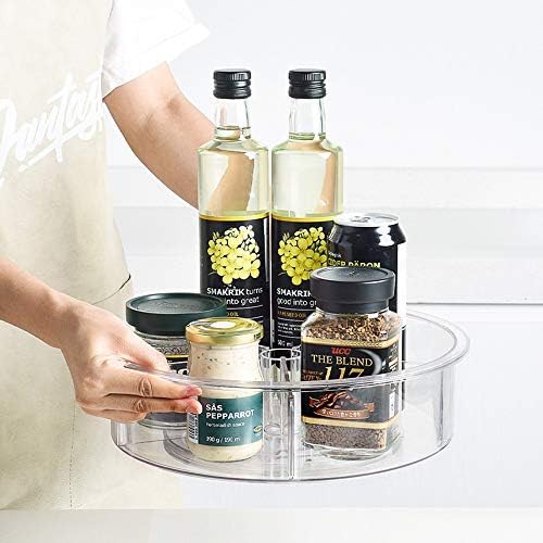 SANNO Round Lazy Susan RotatingTurntable Storage Container for Kitchen Cabinet, Pantry, Refrigerator, Countertop Food Safe Turntable Spice Rack for Cupboard,Spinning Organizes 2