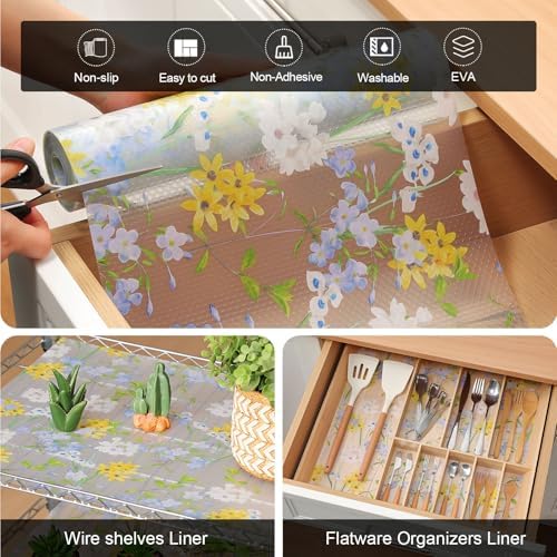 Cooyes Shelf Liner Non-Adhesive EVA Cabinet & Drawer Liner 11.8" x 360"