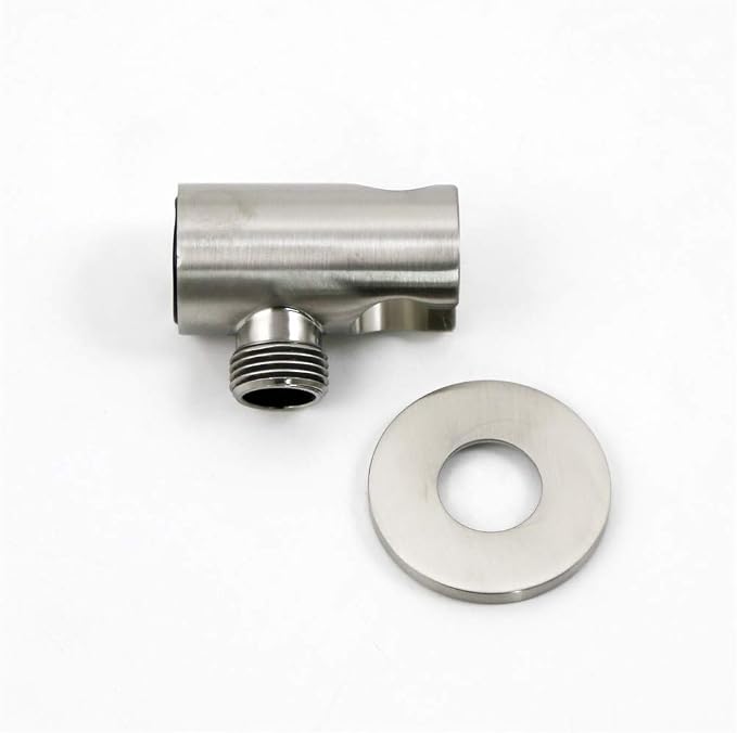 Shower Wand Holder Wall Mount,Hand Held Shower Holder with Hose Connector for Shower System Faucet Set,Handheld Shower Handle Sprayer Holder Attachment,Shower Hose Adapter, Brushed Nickel