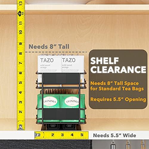 SpaceAid Pull Out Spice Rack Organizer for Cabinet, 2 Drawers 2-Tier, Pull Out Tea Bag Organizer Rack for Cabinet