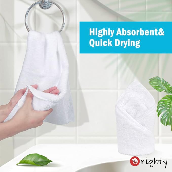 Orighty 6-Pack White Hand Towels - Quick Drying & Absorbent Microfiber Gym Towels 16x28 inches - Lightweight & Thin White Yoga Towel - Multi-Purpose Camping Towel for SPA, Hotel & Bathroom | Quick Drying & Absorbent, Lightweight & Thin White Yoga Towel...
