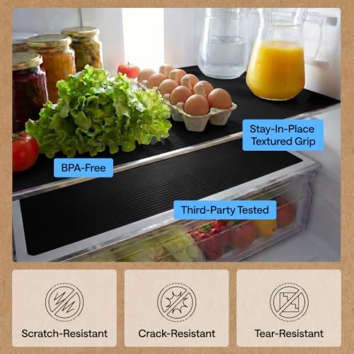 GORILLA GRIP Shelf Liner, Non-Adhesive Cabinet Liners, 20"x20' Jet Black