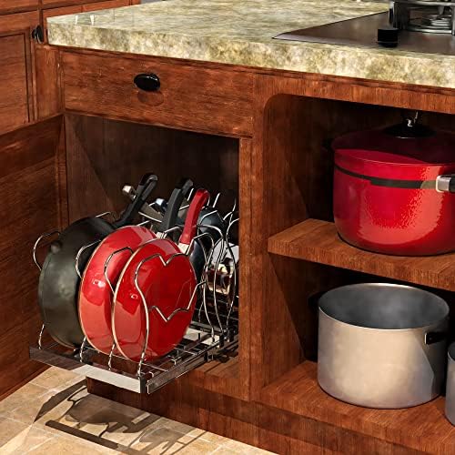 Simple Houseware Under Cabinet Pull Out Sliding Shelf Organizer, Chrome