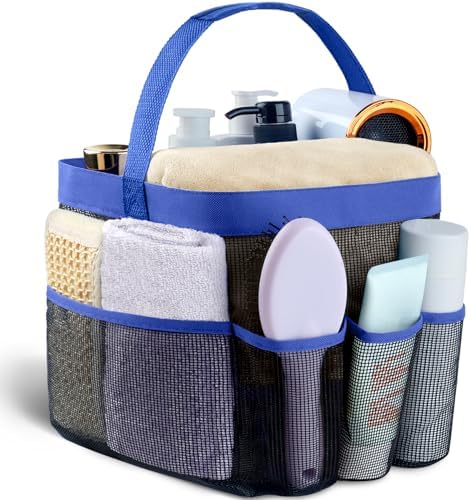 Mesh Shower Caddy Portable - 9 Pockets for College Dorm Room Essential