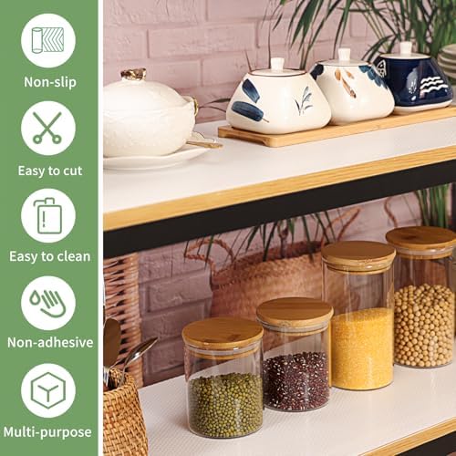 Shelf Liners 24 inch x 20 ft Shelf Liners for Kitchen cabinets nonstick Shelf Lining Drawer Mats EVA Protector for Cupboard (White,24 inch x 20 ft)