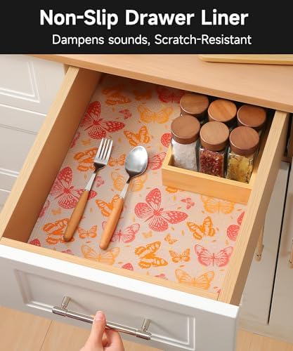 Cooyes Shelf Liner Non-Adhesive Cabinet Drawer Liner for Kitchen 17.5"x360"