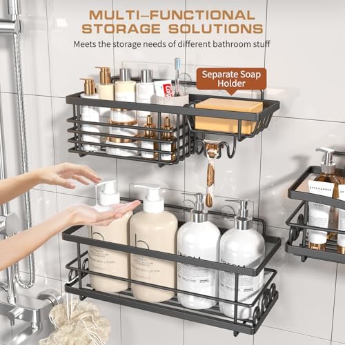 Youvip Shower Caddy, 3 Pack, Black