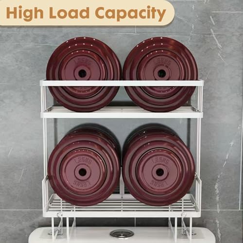 ShellKingdom Over The Toilet Storage Shelf, 2 Tier Toilet Paper Holder Rack