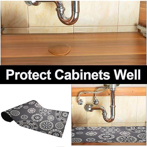 AiBOB Waterproof Under Sink Mat, Absorbent Cabinet Protector, 24" x 68"