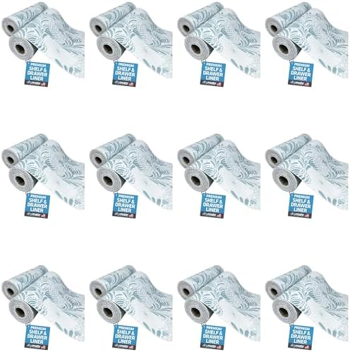 Drymate Premium Luxury Shelf & Drawer Liners, 12”x59”, 24-Pack, Light Blue
