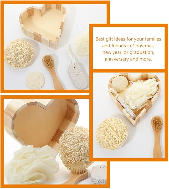 ORFOFE Bath Tool Set - Efficient Bath Scrubber Versatile Foot File and Body Brush for Comprehensive Home Body Care