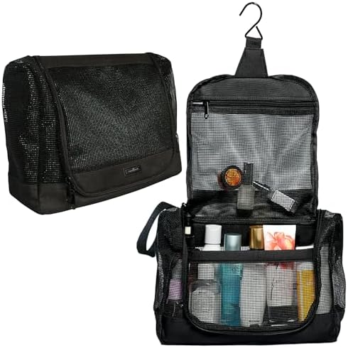 The Fine Living Co. Portable Latex Mesh Shower Caddy Hanging Metal Hook