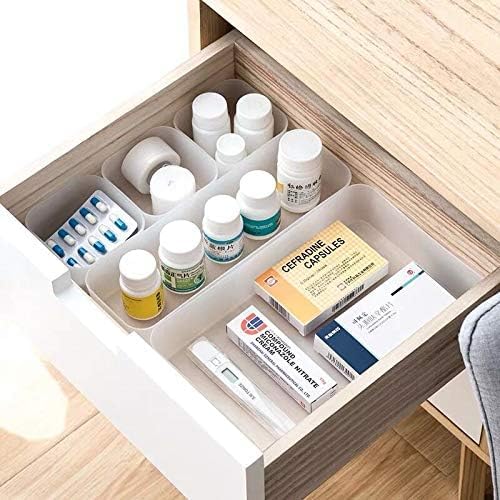 Chris.W Clear Plastic Drawer Organizer Tray for Vanity Cabinet, Set of 5 Storage Tray for Makeup, Kitchen Utensils, Jewelries, Medicine, Pens, and Gadgets