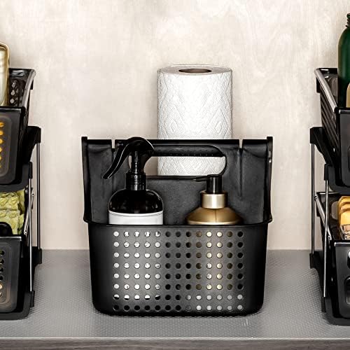 madesmart Shower Tote with Soft Grip Handle, Carbon