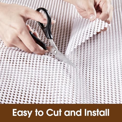 Shelf Liner for Kitchen Cabinets and Drawers, White, 18" x 360"