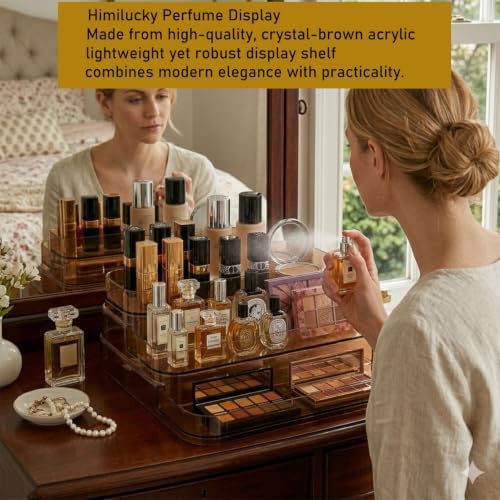 Perfume Stand Organizer - 3 Tier Fragrance Storage Shelf - Figure Lotion Skincare Display Stand Shelves, Spice Vitamins Medicine Bottles Holder, Dessert Table Sturdy Rack for Kitchen Bathroom Countertop Cabinet Vanity Makeup Cosmetics Skincare