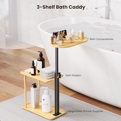 Bathtub Tray Table, Freestanding Bath Side Table Tub Tray Caddy