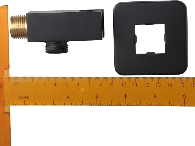 Wall Supply Elbow with Handheld Shower Holder Square Bracket with Flange Shower Hose Connector Wall Mounted Drop Union Male Water Outlet