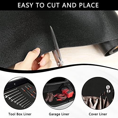 Foam Toolbox Liner Drawer Liner, Non-Slip Shelf Liners 16" W x 72" L Black
