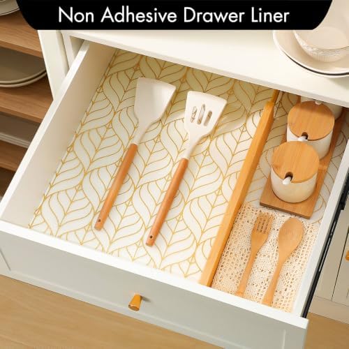Cooyes Shelf Liner for Kitchen Cabinets – Non-Adhesive Drawer Liner