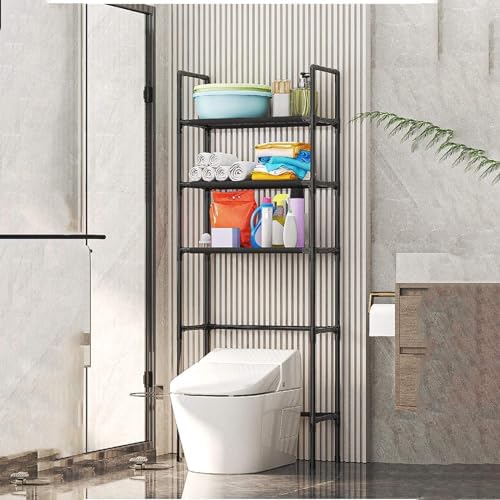 3-Tier Over The Toilet Storage, Space Saver Stainless Steel Bathroom Shelves, Freestanding Above Over Toilet Storage Shelf for Bathroom