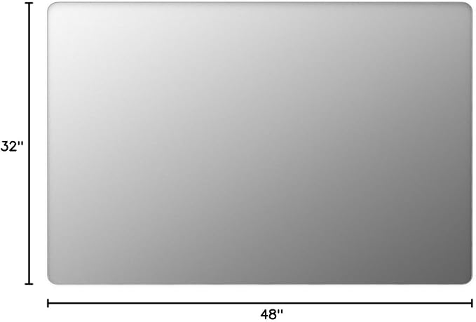 LOAAO 48x32 Inch White Metal Framed Bathroom Mirror | Rounded Rectangle Mirror, Anti-Rust, Tempered Glass, Hangs Horizontally or Vertically