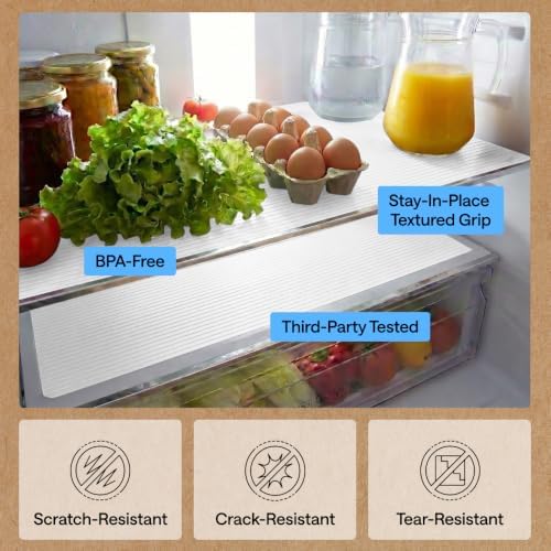 GORILLA GRIP Shelf Liner, Non-Adhesive Cabinet Liners, 17.5"x20' White