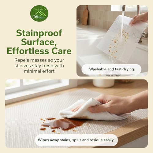 EVALAND Shelf Liner Cabinet Liner Non-Adhesive Drawer Liner 19.6 in x 33 FT