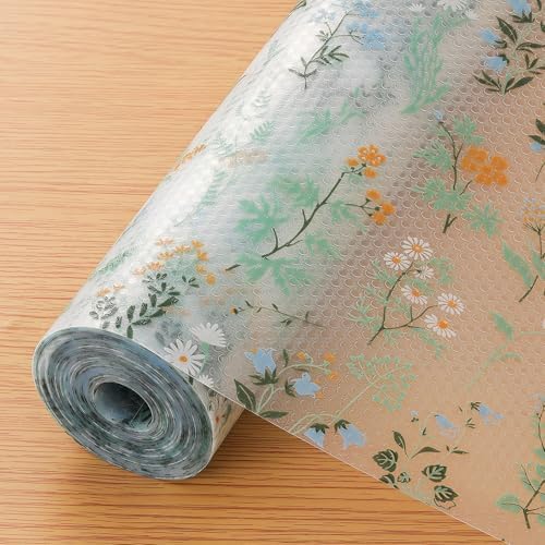 INNOLITES Shelf Liner for Kitchen Cabinet, Floral Drawer Liner Non-Adhesive