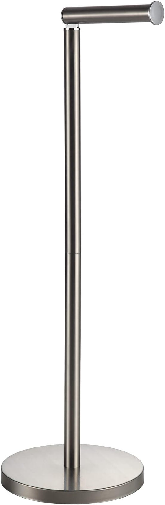 BGL Toilet Paper Holder Standing On Floor, Brushed Nickel, Tissue Holder On Floor with Reserve Storage Paper Rolls, Free-Standing Roll Paper Holder