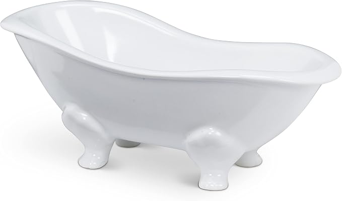 Abbott Collection Bathtub Soap Dish | Porcelain, White, 6"L