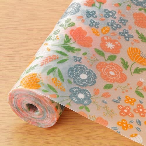 INNOLITES Shelf Liner for Kitchen Cabinet, Floral Drawer Liner Non-Adhesive