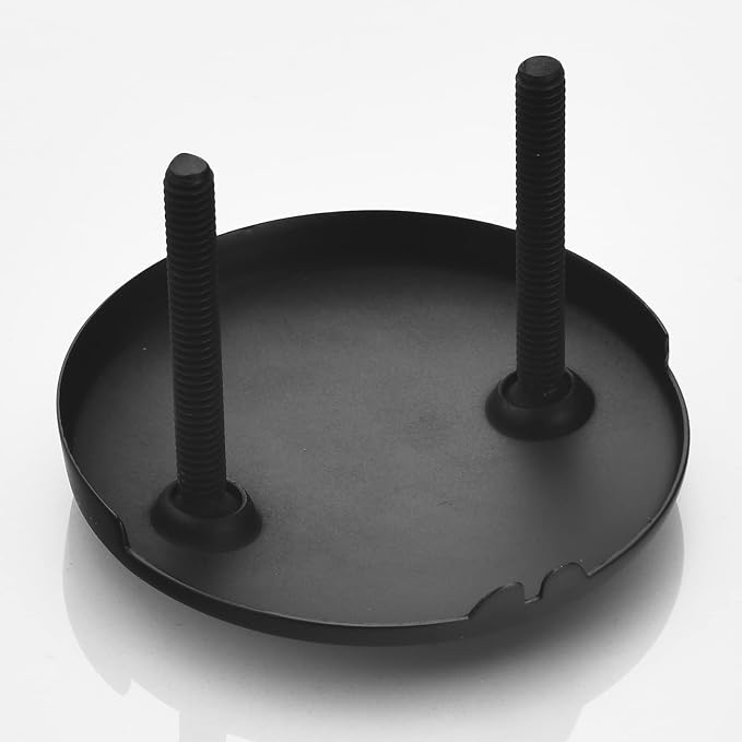 2 Hole Bathtub Overflow Plate, 3-3/16 Inches Diameter, Matte Black