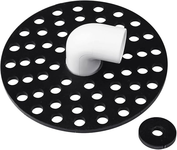 6 inch Drain Cover with Integrated Ports, Floor Drain with Removable Round Disc, 6" Garage Drain Cover Replacement Solution, Floor Strainer, 1PCS