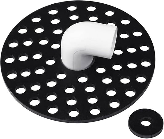 6 inch Drain Cover with Integrated Ports, Floor Drain with Removable Round Disc, 6" Garage Drain Cover Replacement Solution, Floor Strainer, 1PCS