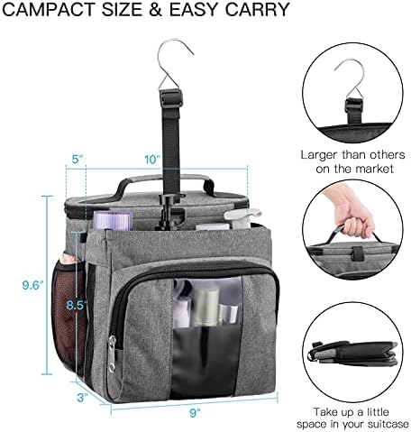 Bukere Portable Shower Caddy Tote Bag for College Dorm Travel, Separate Compartment, Large Capacity, Quick Dry Mesh Base, Hanging Toiletry Bath Bag for Student, Gym, Camp, Women Men