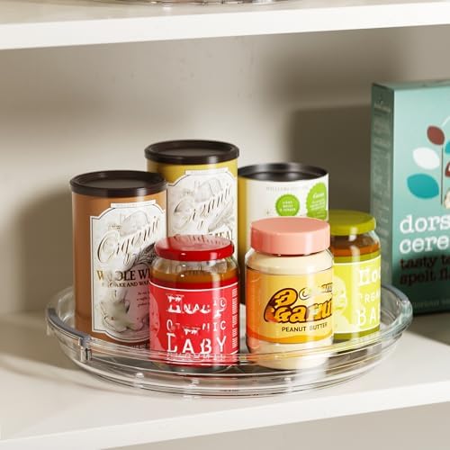LAMU 3 Pack 9'' Lazy Susan Organizer Turntable for Cabinet, Pantry Organizers and Storage, Rotating Condiment Organizer for Kitchen, Table Top, Fridge, Countertop, Spice Organization