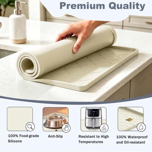 Extra Thick Under Sink Mat Waterproof with Raised Edge 31" x 22"