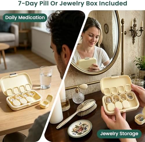 Lockable Wall-Mounted Medicine Cabinet with Key, Metal Medicine Organizer for Bathroom,Featuring Interior Shelf & Door Storage,Portable First Aid Cabinet with Top Handle,Weekly Pill Organizer Included