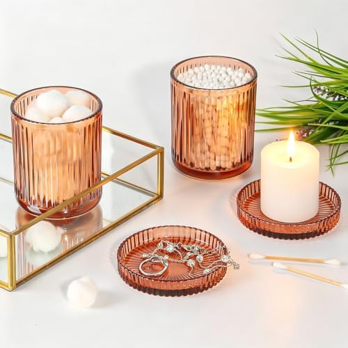 4pcs Brown Glass Bathroom Accessories Set