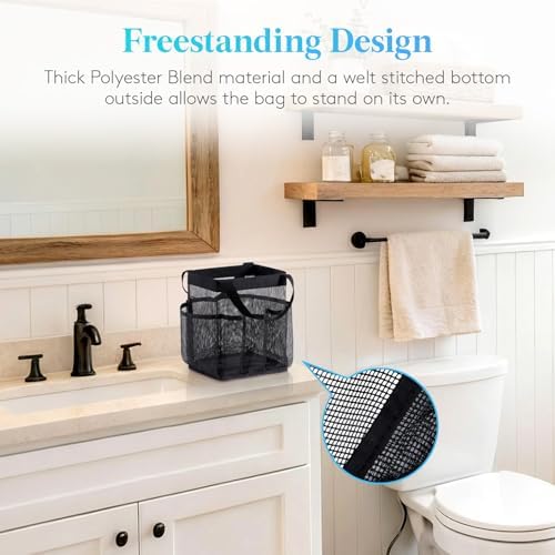 Lifewit Mesh Shower Caddy Portable, Dorm Room Essential, 2 Pack, Black&Pink