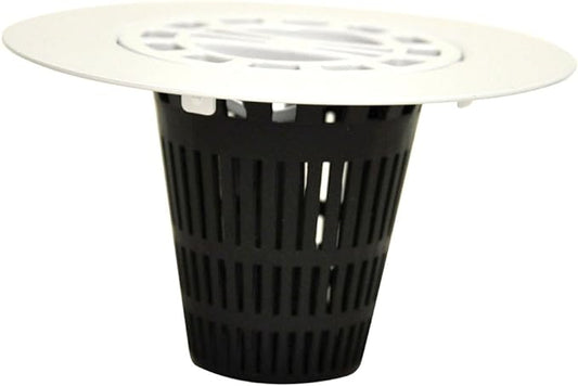 Danco Snap-in Shower Drain Cover with in-Drain Hair Catcher, 4-1/4" Round, White Strainer, (10533)