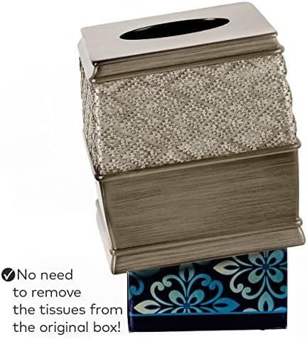 Dublin Silver Square Resin Tissue Box Cover