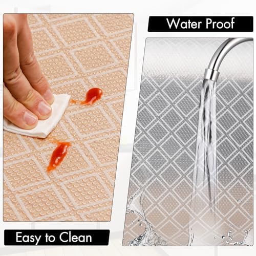 Cooyes Shelf Liners for Kitchen Cabinets, Non‑Adhesive Drawer Liner