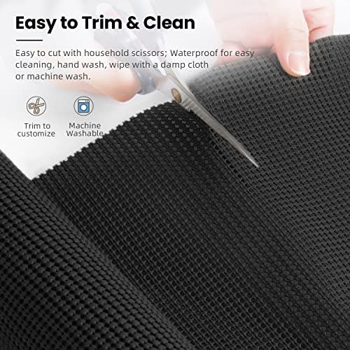 BAGAIL Non-Adhesive Shelf Liner, Thick Strong Grip Drawer Liners for Kitchen Cabinets, Heavy-Duty Easy Cut Cabinet Liners for Shelves, Pantry, Bathroom Cupboards - 20" x 30FT, Black