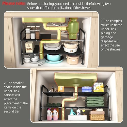 Under Sink Organizers and Storage,Expandable under cabinet organizer Shelf