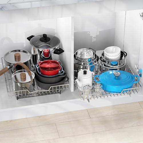 Simple Houseware Under Cabinet Pull Out Sliding Shelf Drawer, 18Dx17W