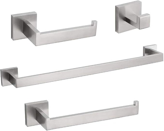 TURS Bathroom Hardware Set Brushed Towel Bar Set Stainless Steel Bathroom Accessories Towel Holder Sets Wall Mounted