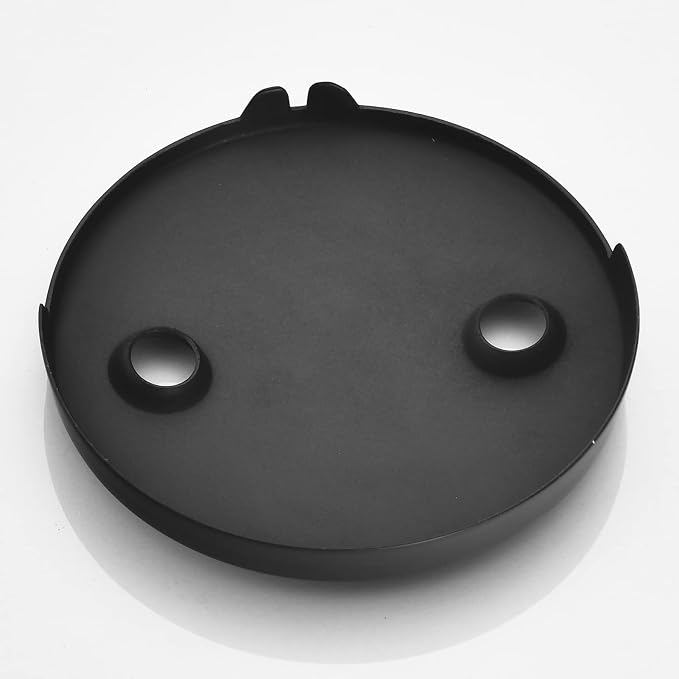 2 Hole Bathtub Overflow Plate, 3-3/16 Inches Diameter, Matte Black